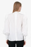 Alessandra Rich White Lace Bow Puff Sleeve Blouse Size 40