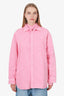 Balenciaga Pink Denim Back Logo Button Down Shirt Size 38