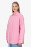Balenciaga Pink Denim Back Logo Button Down Shirt Size 38