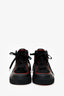 Christian Louboutin Black/Red Suede and Leather High Top Sneakers Size 42 Mens