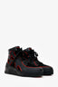 Christian Louboutin Black/Red Suede and Leather High Top Sneakers Size 42 Mens