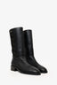 Pre-Loved Chanel™ Black Leather CC Biker Boots Size 39