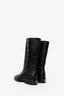 Pre-Loved Chanel™ Black Leather CC Biker Boots Size 39