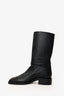Pre-Loved Chanel™ Black Leather CC Biker Boots Size 39