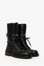 Pre-Loved Chanel™ Black Leather Combat Boots Size 39