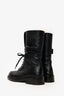Pre-Loved Chanel™ Black Leather Combat Boots Size 39