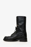 Pre-Loved Chanel™ Black Leather Combat Boots Size 39