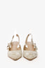Christian Dior Cream/Gold Canvas J'Adior Slingback Heels Size 39