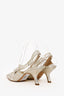 Christian Dior Cream/Gold Canvas J'Adior Slingback Heels Size 39