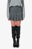 Thom Browne Grey Wool Dropped Pleated Mini Skirt Size 40