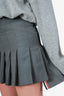 Thom Browne Grey Wool Dropped Pleated Mini Skirt Size 40