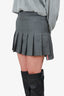Thom Browne Grey Wool Dropped Pleated Mini Skirt Size 40
