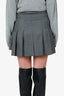 Thom Browne Grey Wool Dropped Pleated Mini Skirt Size 40