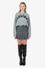 Thom Browne Grey Wool Dropped Pleated Mini Skirt Size 40