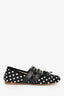 Miu Miu Black Polka Dot Buckle Detailed Flats Size 35.5