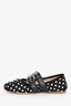 Miu Miu Black Polka Dot Buckle Detailed Flats Size 35.5