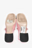 Miu Miu Pink/Black Patent Leather Chain/Faux Pearl Mary Jane Slingback Flats Size 35