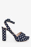 Miu Miu Navy/White Polka Dot Platform Sandals Size 36