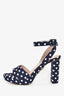 Miu Miu Navy/White Polka Dot Platform Sandals Size 36