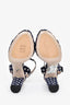 Miu Miu Navy/White Polka Dot Platform Sandals Size 36