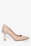 Miu Miu Blush Patent Leather Crystal Embellished Pointed Toe Heels Size 35