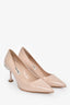Miu Miu Blush Patent Leather Crystal Embellished Pointed Toe Heels Size 35