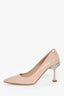 Miu Miu Blush Patent Leather Crystal Embellished Pointed Toe Heels Size 35