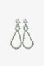 Miu Miu Silver Tone Metal/Green Crystal Embellished Ear Pendants