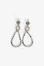 Miu Miu Silver Tone Metal/Green Crystal Embellished Ear Pendants