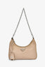 Prada Beige Re-Nylon Re-Edition 2005 Crossbody Bag With Chain & Pouch