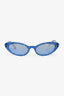 Miu Miu Blue Acrylic Glitter Logo Cat Eye Sunglasses