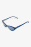 Miu Miu Blue Acrylic Glitter Logo Cat Eye Sunglasses