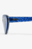 Miu Miu Blue Acrylic Glitter Logo Cat Eye Sunglasses