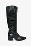 Miu Miu Black Leather Knee High Zip Up Boots Size 36