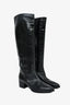 Miu Miu Black Leather Knee High Zip Up Boots Size 36