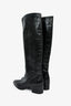 Miu Miu Black Leather Knee High Zip Up Boots Size 36