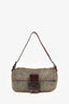 Fendi Silver Beaded Baguette Shoulder Bag