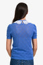 Miu Miu 2019 Blue/White Cashmere/Silk Lace Collar Top Size 44