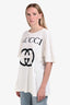 Gucci White/Black Logo Printed Short Sleeve T-shirt Size S