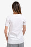 SportMax White Sequin Embellished Peal Embroidered Short Sleeve T-Shirt Size S