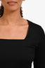 Akris Black Square Neck Top Size 12 US