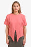 Isabel Marant Salmon Pink Stitch Detail T-Shirt Size L