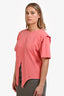 Isabel Marant Salmon Pink Stitch Detail T-Shirt Size L