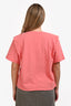 Isabel Marant Salmon Pink Stitch Detail T-Shirt Size L