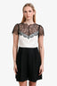 Sandro Black/White Lace Mini Dress Estimated Size M