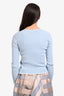 Sandro Blue Ribbed Knit Trim Detail Cardigan Size 3