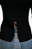 Maje Black Ribbed Knit Back Detail 3/4 Sleeve Top Size 3