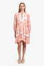 Maje Orange/Pink Floral Printed Dress With Slip Dress Size 40