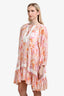 Maje Orange/Pink Floral Printed Dress With Slip Dress Size 40