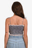 Maje Navy/White Floral Printed Sleeveless Cropped Top Size 3